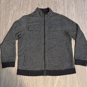 Apt. 9 Men's Charcoal Zip-Up Sweater Size L